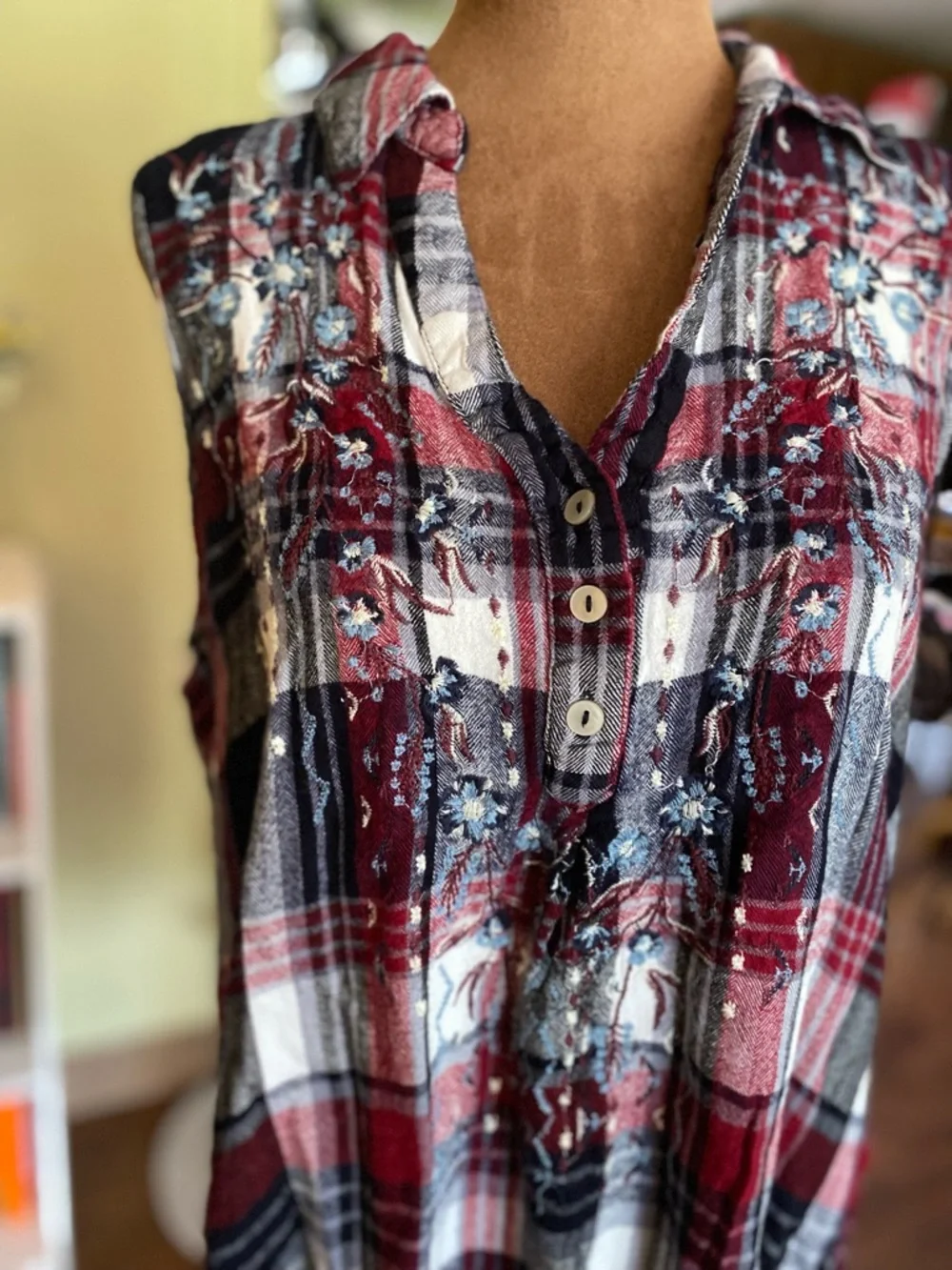 Knox rose Americana sleeveless red white blue top - Picture 2 of 4